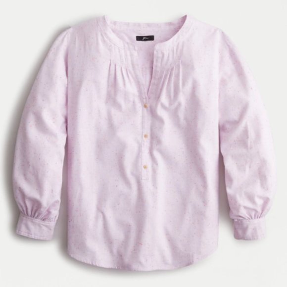 J.Crew Open V-Neck Shirt in Donegal Flannel Blouse - Picture 1 of 6